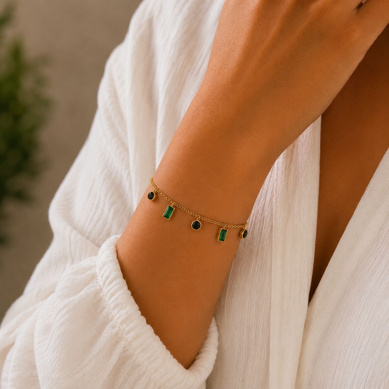 Green Charm Bracelet