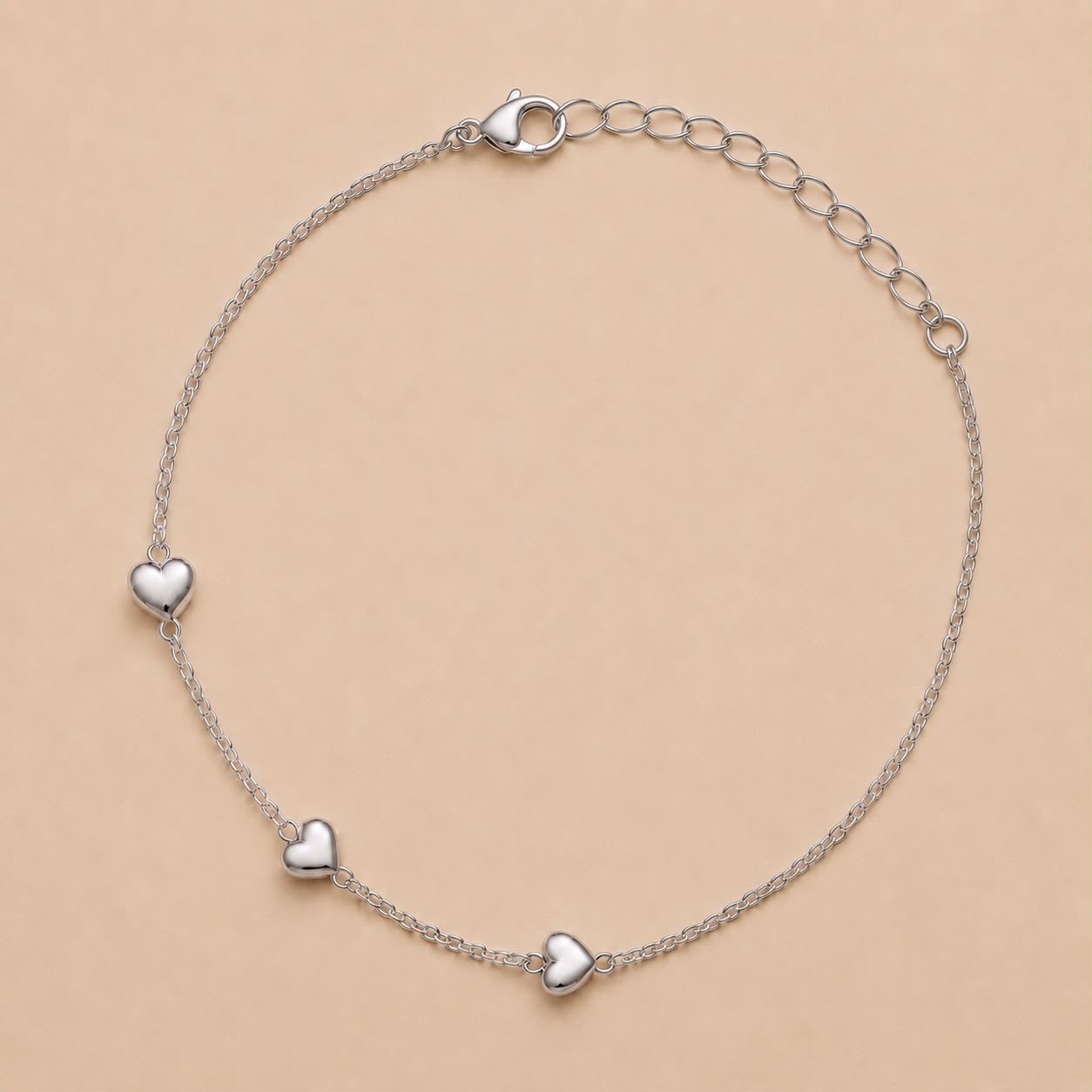 Trio Hearts Bracelet (Silver)