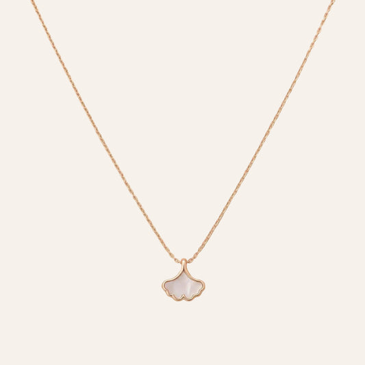 Luna Ginkgo Necklace (Rose Gold)