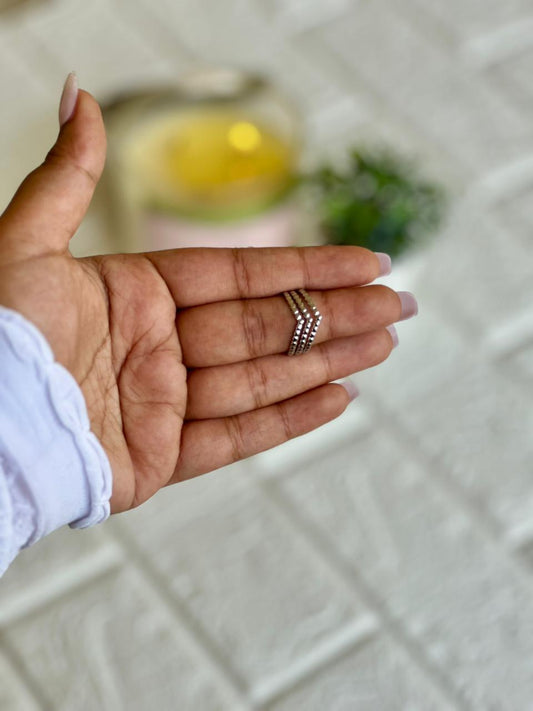 Chevron Stack Ring - Silver