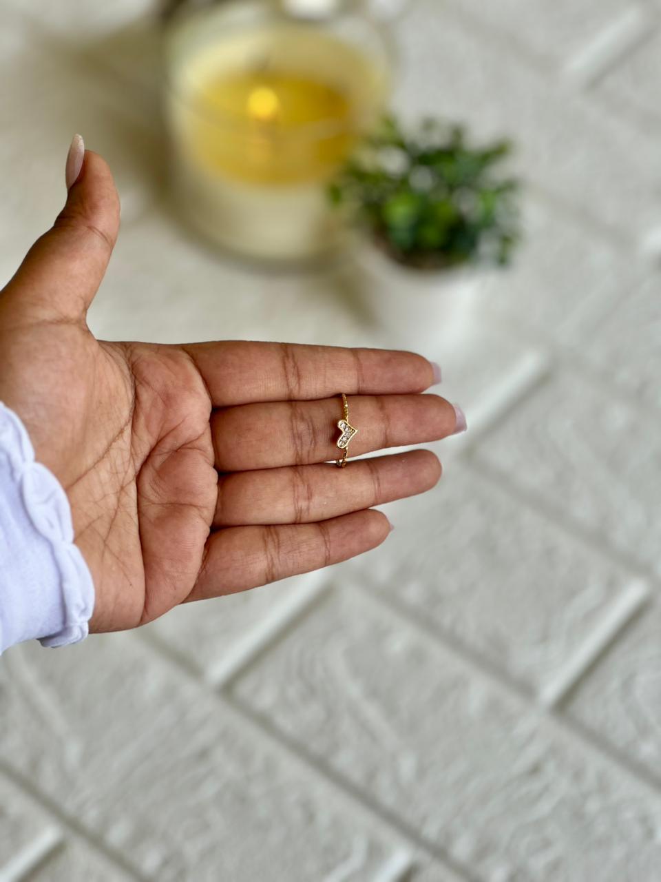Dainty Crystal Heart Ring - Premium