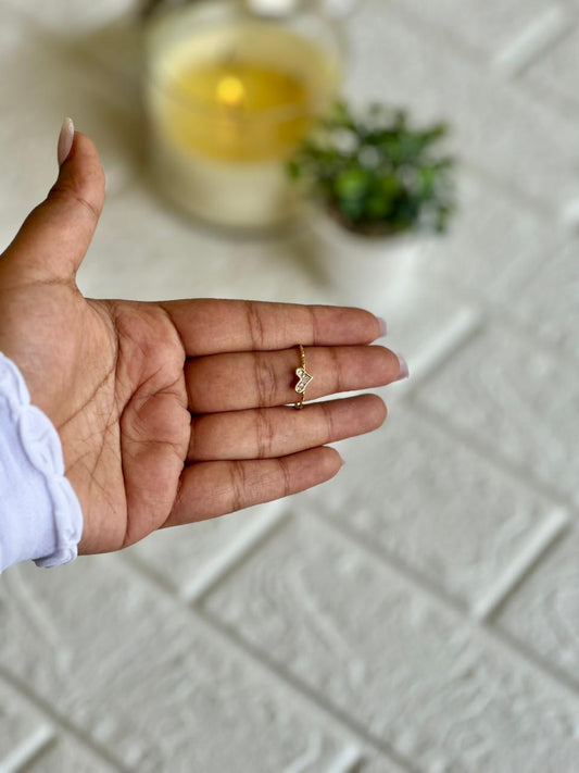 Dainty Crystal Heart Ring - Premium