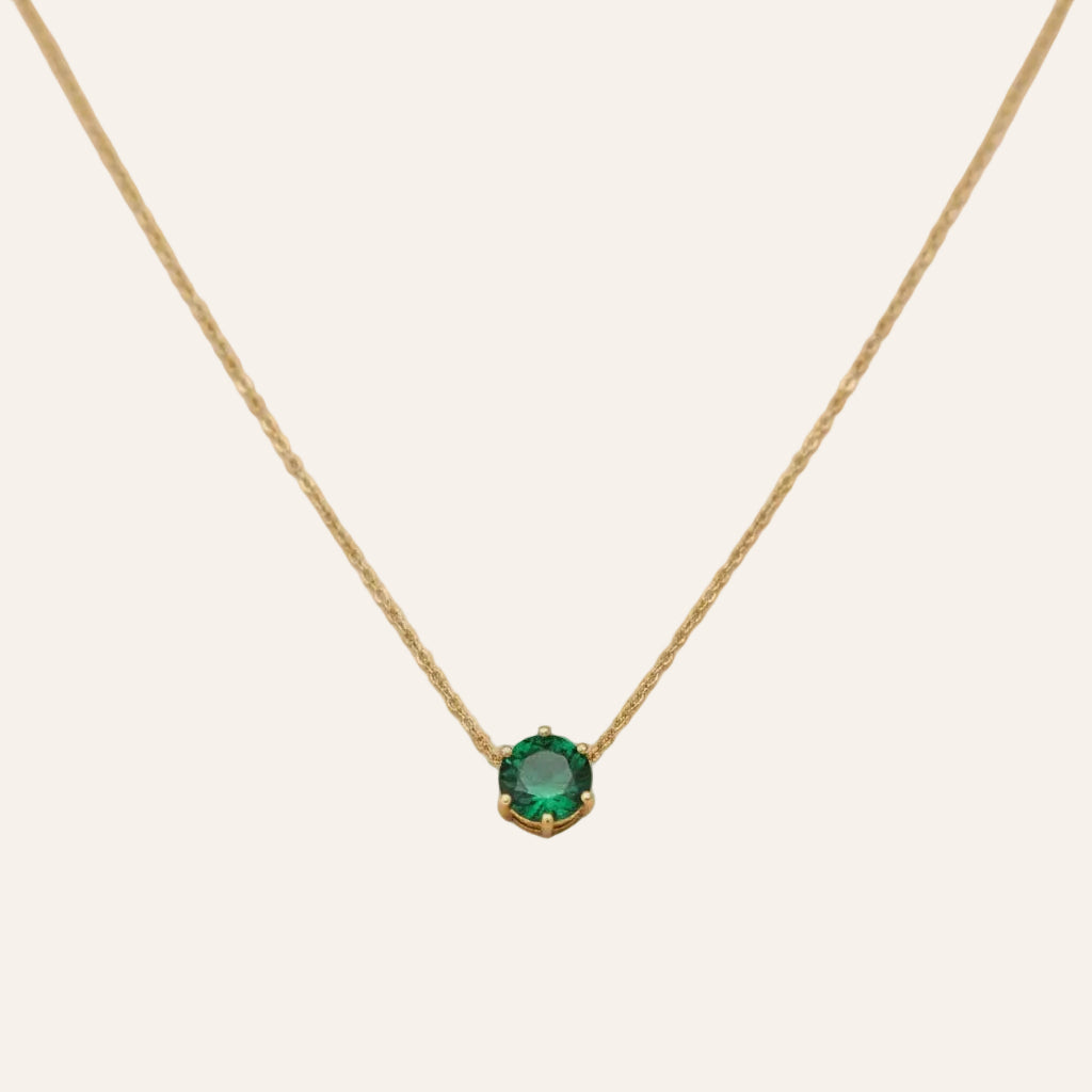 Emerald Solitaire Necklace