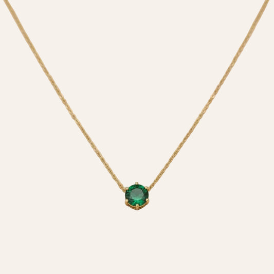 Emerald Solitaire Necklace
