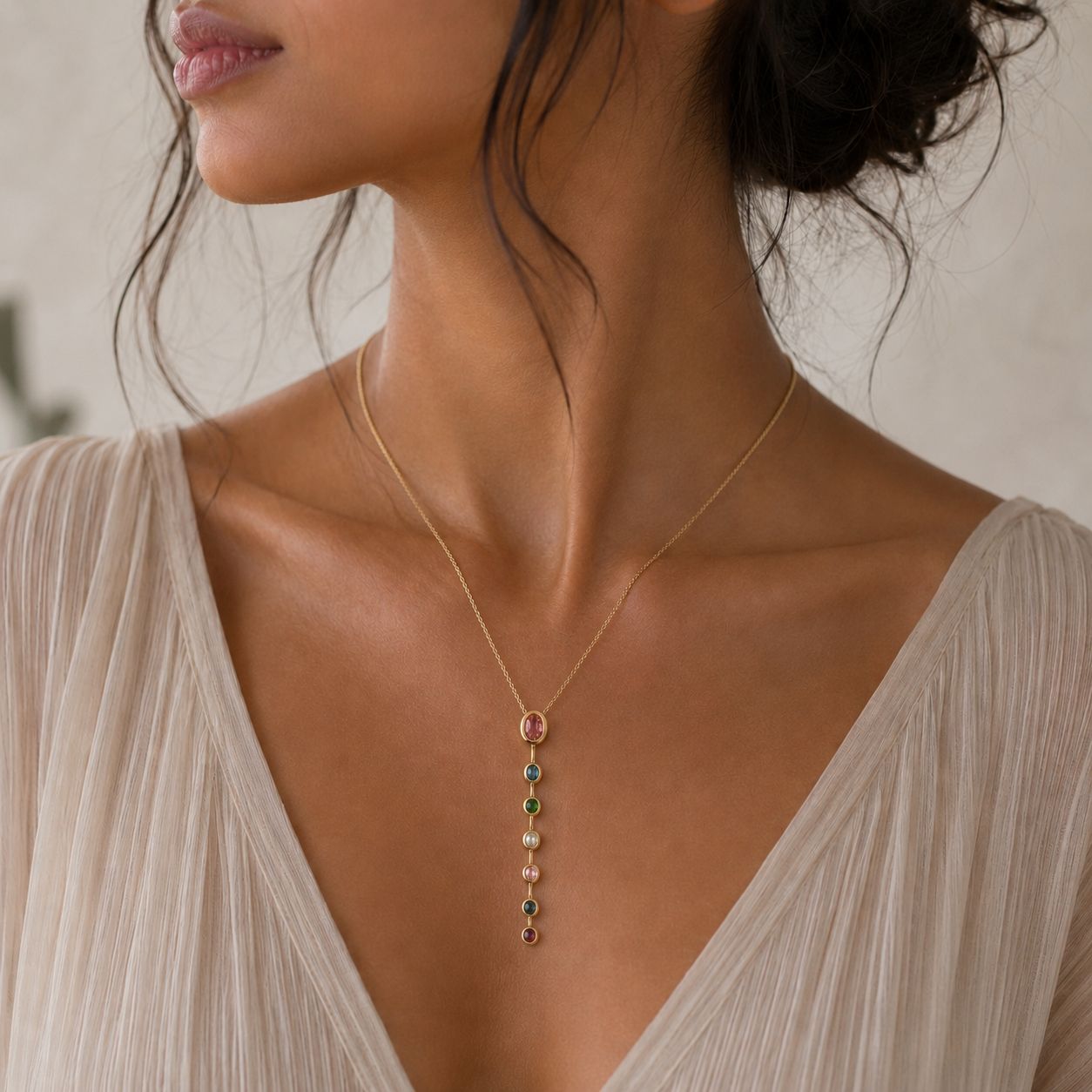 Imperial Gem Drop Necklace
